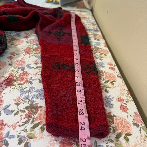 Vintage 90s Womens Floral Patchwork Sweater XL Boho Indie Embroidered Grandma - Picture 11 of 13